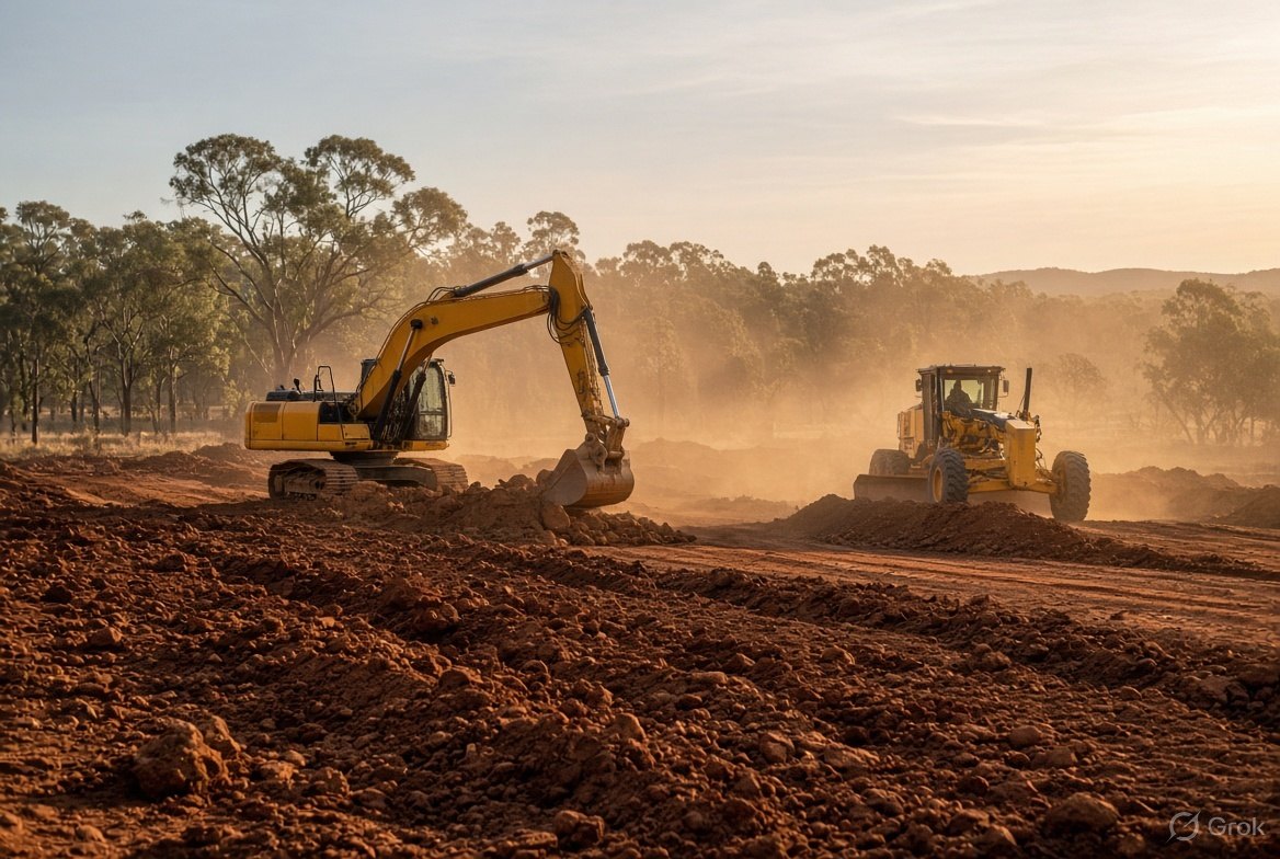 Civil construction plant on an Australian project